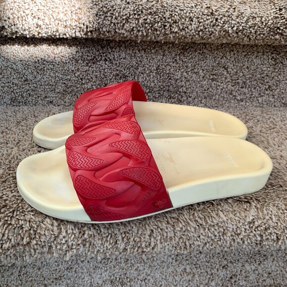 Versace Men's Red Rubber Slides - Picture 1 of 12